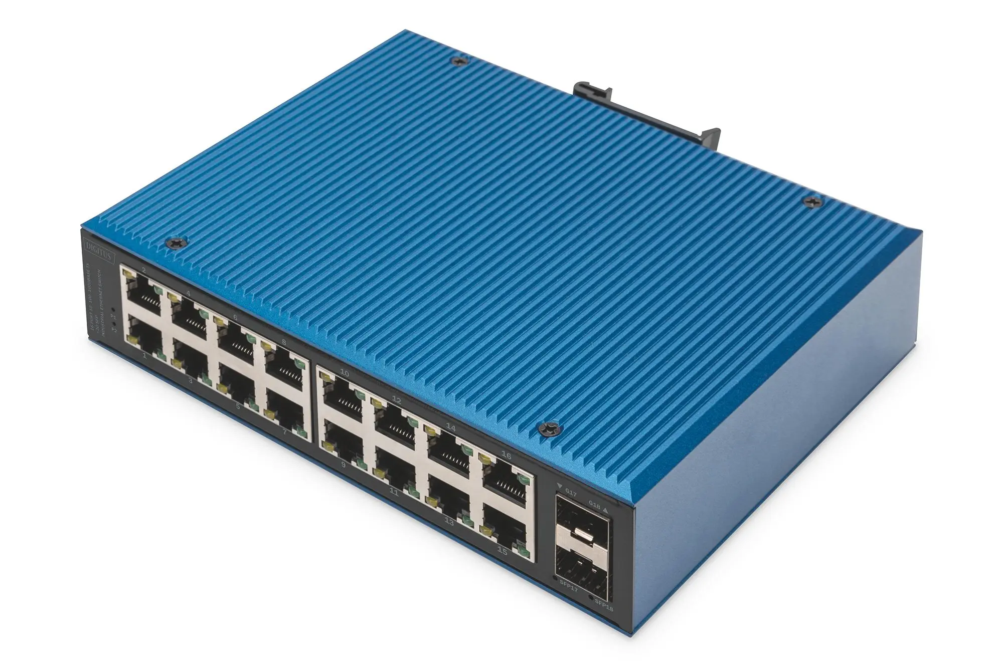 Produktfoto 1 von 16-port 10/100/1000BASE-TX +2G SFP Industrial Ethernet Switch