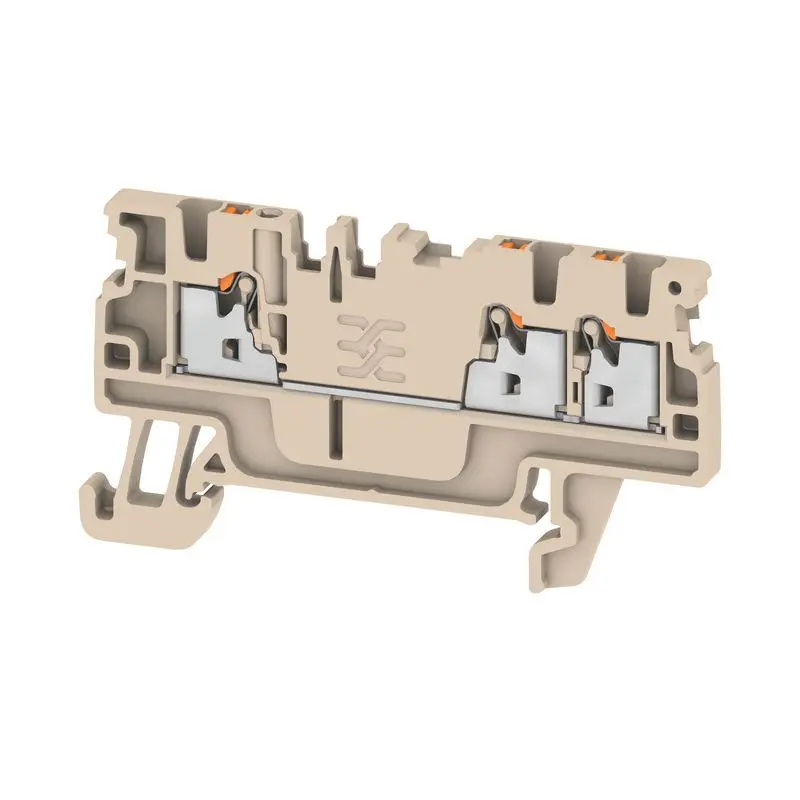Produktfoto 1 von Durchgangs-Reihenklemme, PUSH IN, 1,5qmm, 500V, 17,5A dunkelbeige