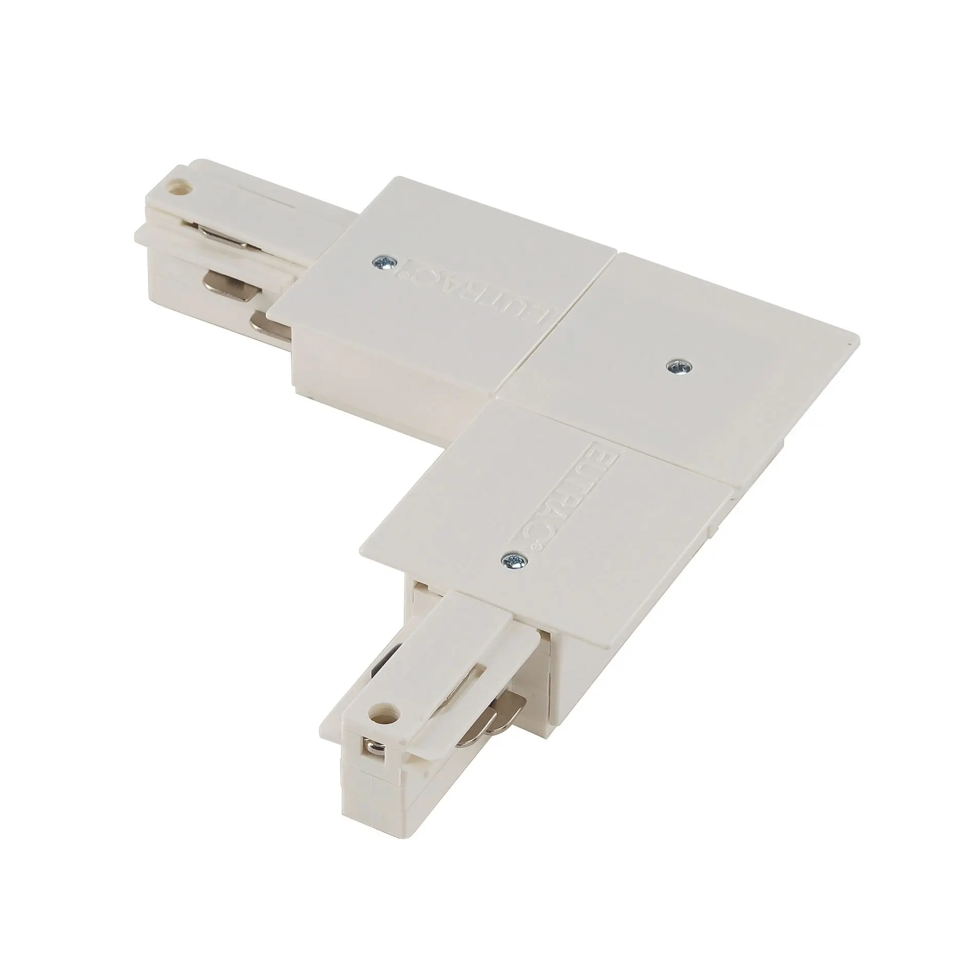 Produktfoto 1 von EUTRAC L-Verbinder Erde innen verkehrsweiß f.3Ph.Einbauschiene