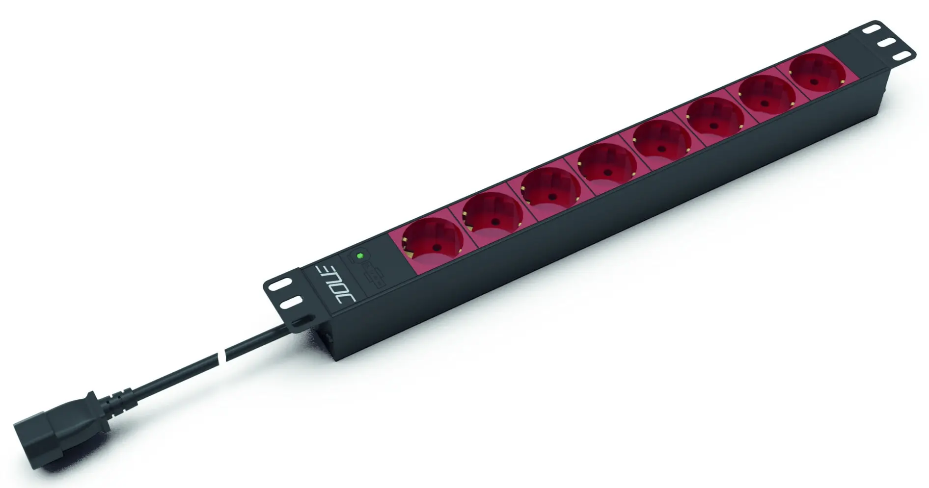 Produktfoto 1 von 19" Steckdosenleiste 8xSchuko ROT m.C14