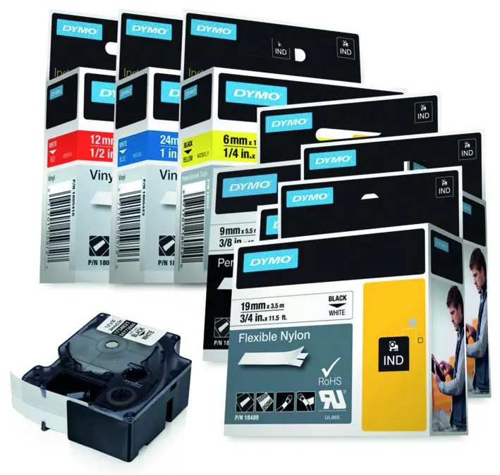 Produktfoto 1 von DYMO® Original IND-Schriftband für Rhino™, Permanent Polyester, schwarz/wei