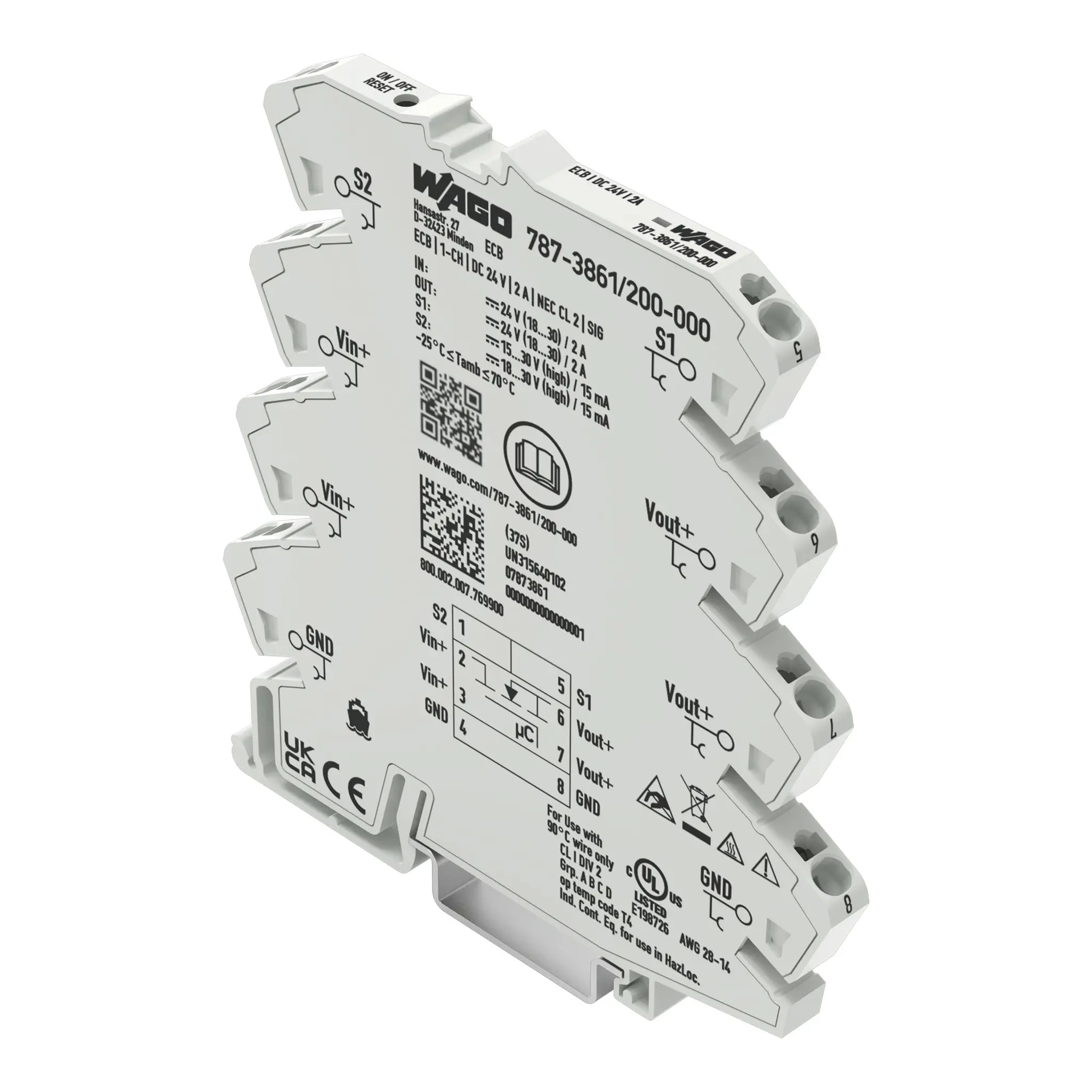 Produktfoto 1 von Elektronischer Schutzschalter, 1-kanalig, Eingangsspannung DC24V