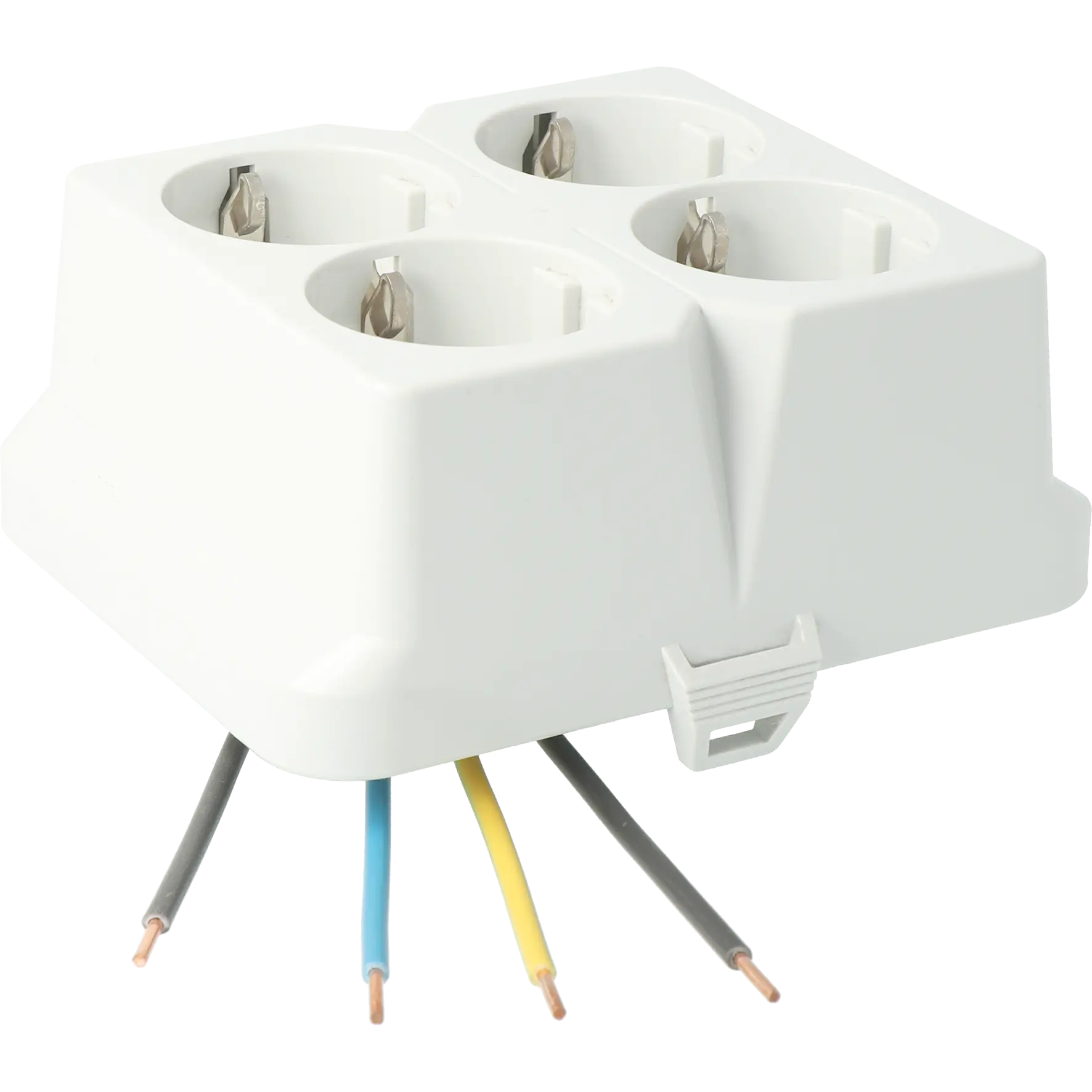 Produktfoto 1 von Steckbar Frontteil AK2, 4x Schuko, grau,, in:4pol H07V-U