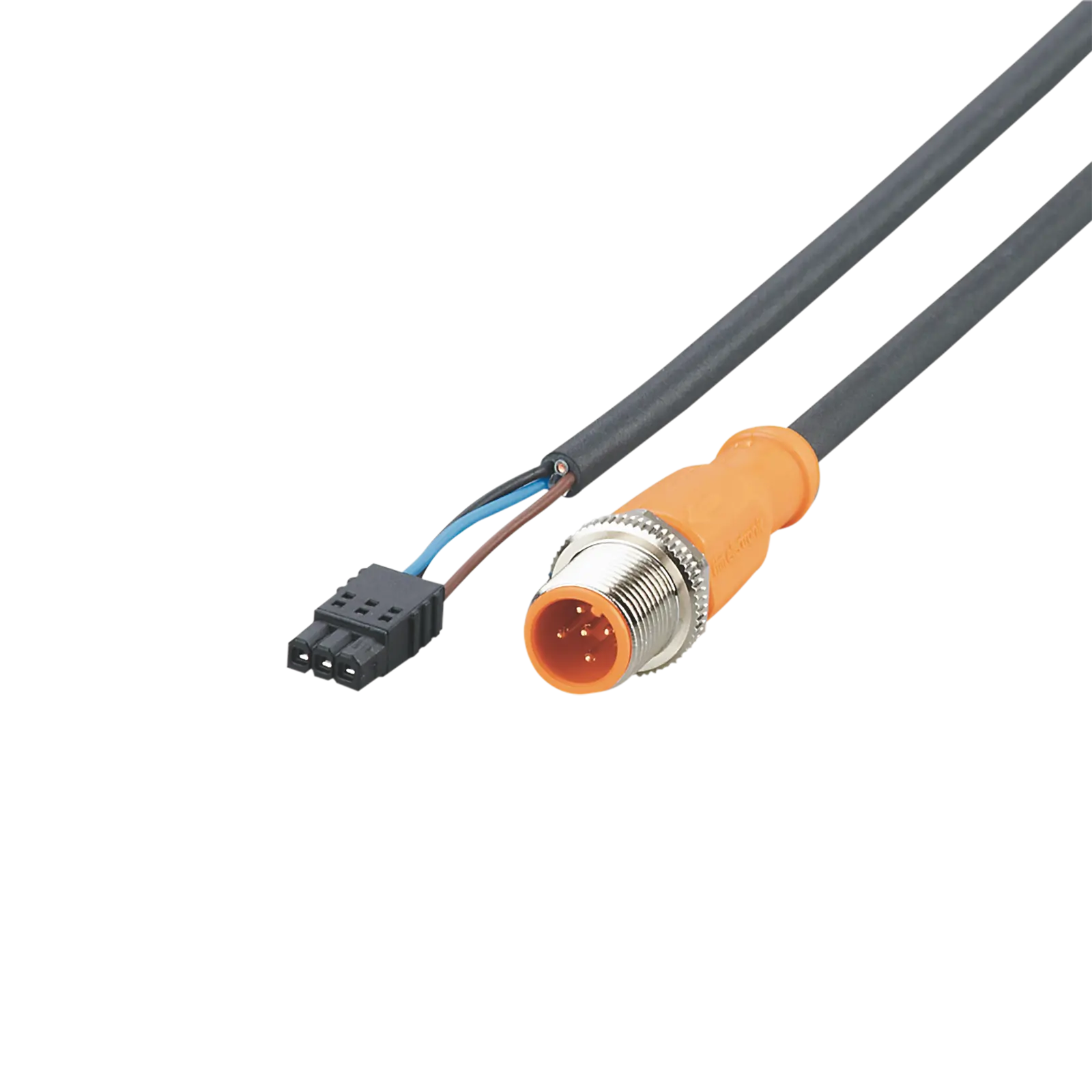 Produktfoto 1 von Verbindungskabel <50VAC 0,5m PUR Gehäuse TPU orange Messing vernickelt IP65
