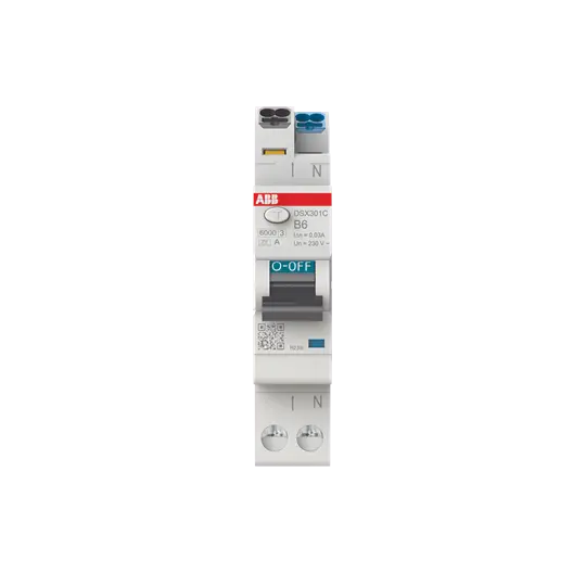 Produktfoto 1 von DSX301CA-B6/0,03 FI/LS-Schalter, 1 TE 6kA, 1P+N, Typ A, B6, 30mA