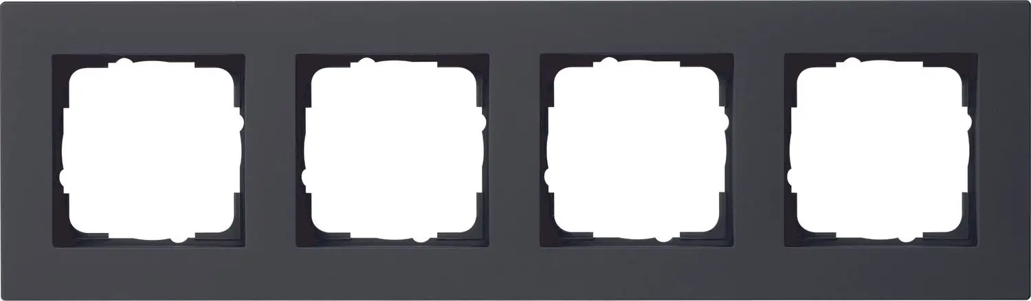 Produktfoto 1 von Abdeckrahmen 4f flach Gira E2 Schwarz m