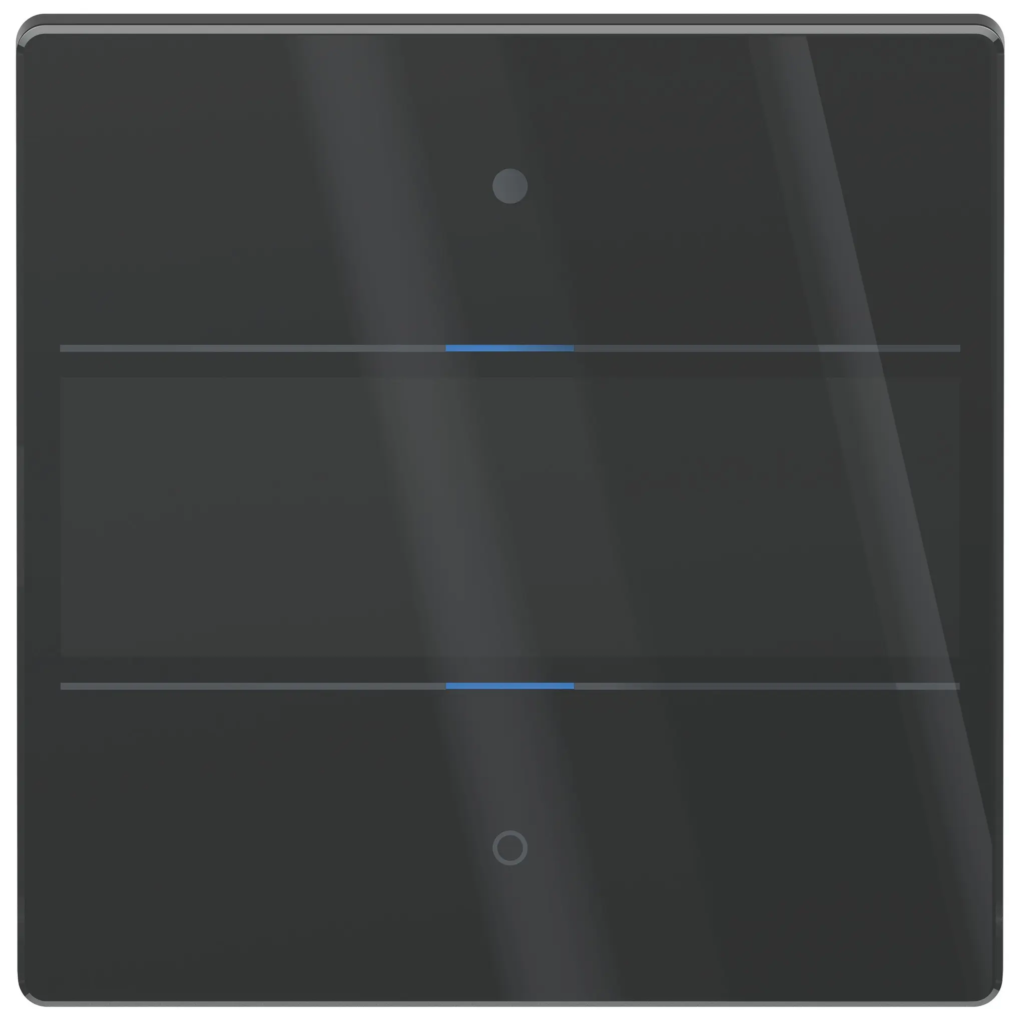 Produktfoto 1 von KNX Glas-Tastsensor mit 2 Tasten und 2 Status-LEDs, integrierter Temperatursens