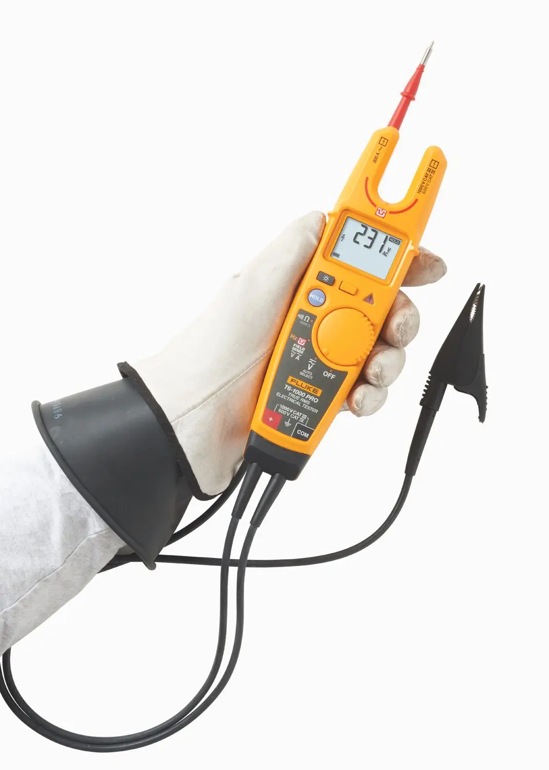 Produktfoto 1 von Elektrischer Tester Fluke T6-1000 PRO mit Krokodilklemmen und H-T6 Holster