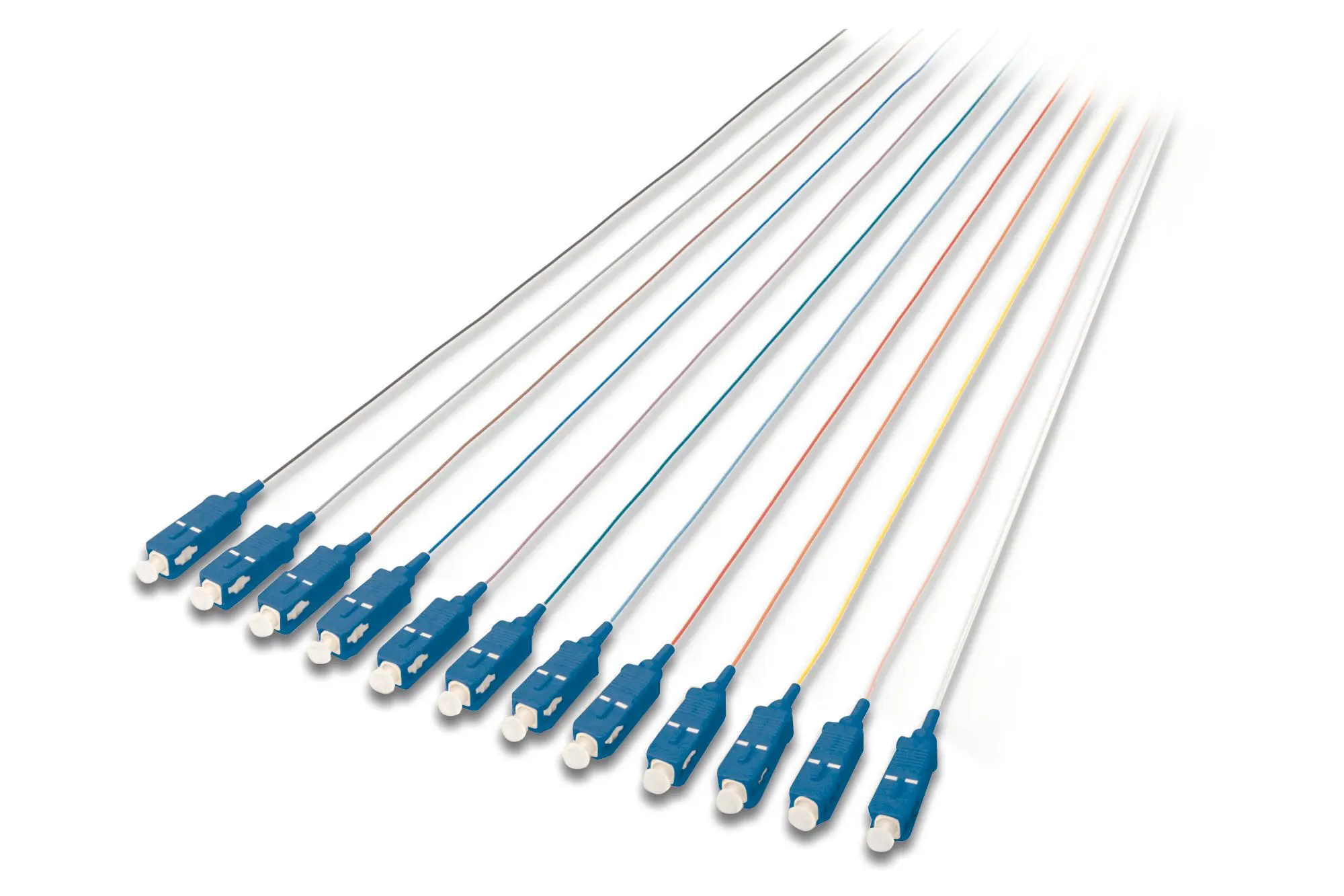 Produktfoto 1 von Durchgefärbte SC simplexOS2 Pigtails Loose Buffer 09/125M 12St. Singlemode 2m