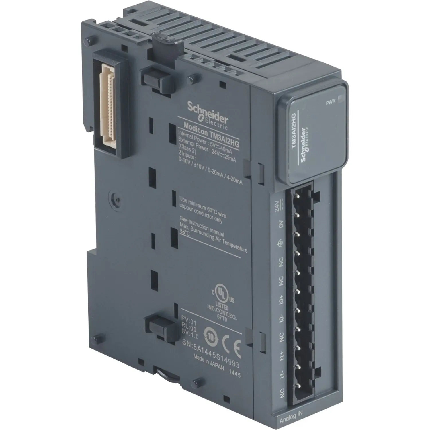 Produktfoto 1 von E/A-Erweiterung TM3 EA-Modul 2 analog Ein. Spannung/Strom 16BIT Federzug