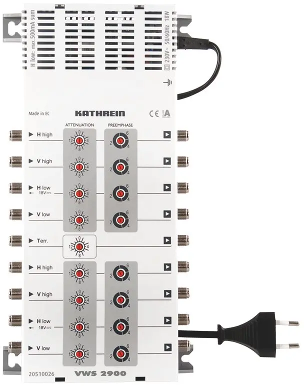 Produktfoto 1 von Multischalter Verteilnetzverstärker 9Eing./9Ausg. f.LNB-Versorgung:500mA