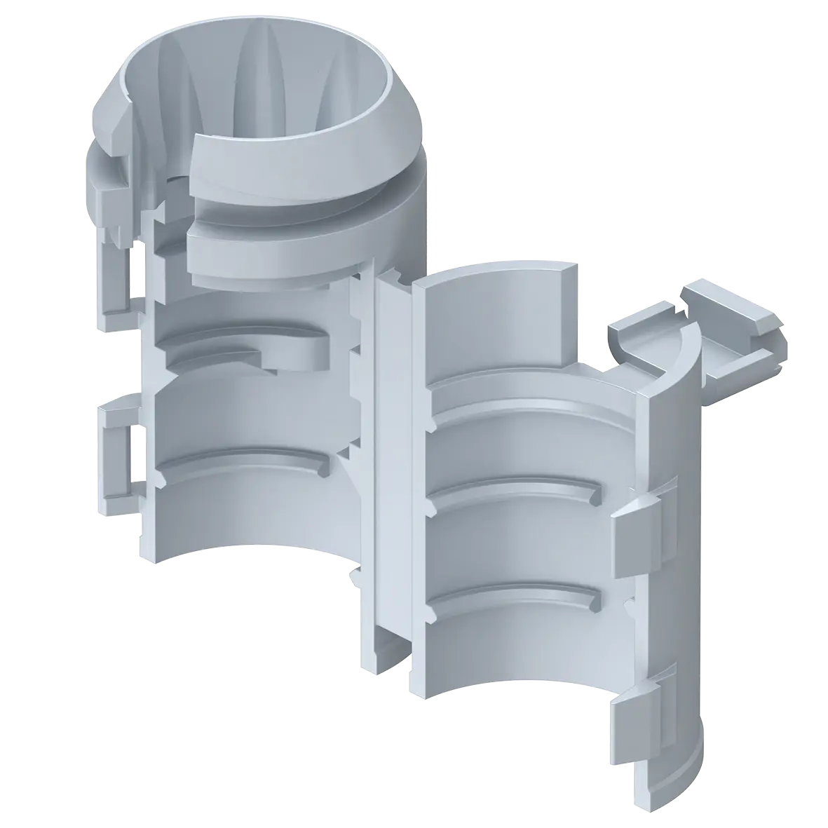 Produktfoto 1 von Einbaugehäuse, Rohrstopper für Rohre D= 25 mm, grau