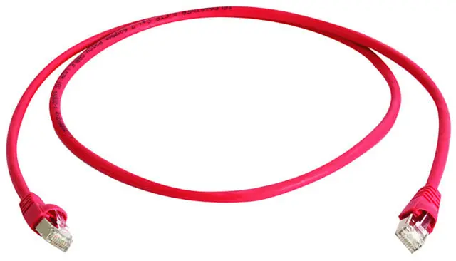 Produktfoto 1 von Patchkabel S/FTP Cat.6A (ISO/IEC), 1,5m MP8 FS500, LSZH, rot, 1:1