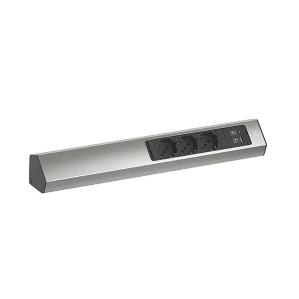 Produktfoto 1 von CASIA 2 3xP40 1xUSB A/C 22W 2,0m AEH Edelstahl-Optik