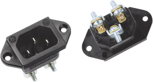 Produktfoto 1 von Kaltgeräteinbaustecker 70Grad schwarz