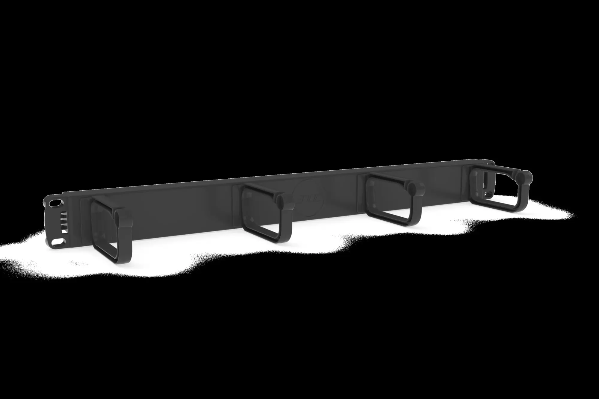 Produktfoto 1 von 19z-Rangierpanel 1HE schwarz komplett m.4 Kabelbügel 89x44mm