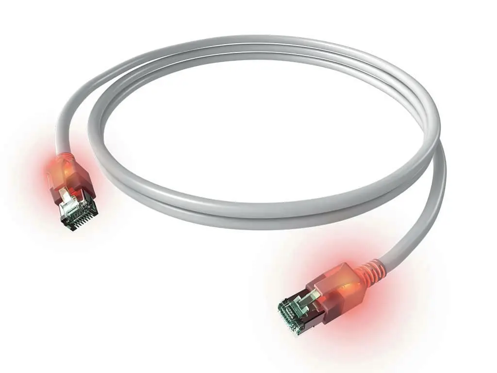 DualBoot LED Patchkabel Kat.6A (ISO/IEC) geschirmt weiß 0,50m