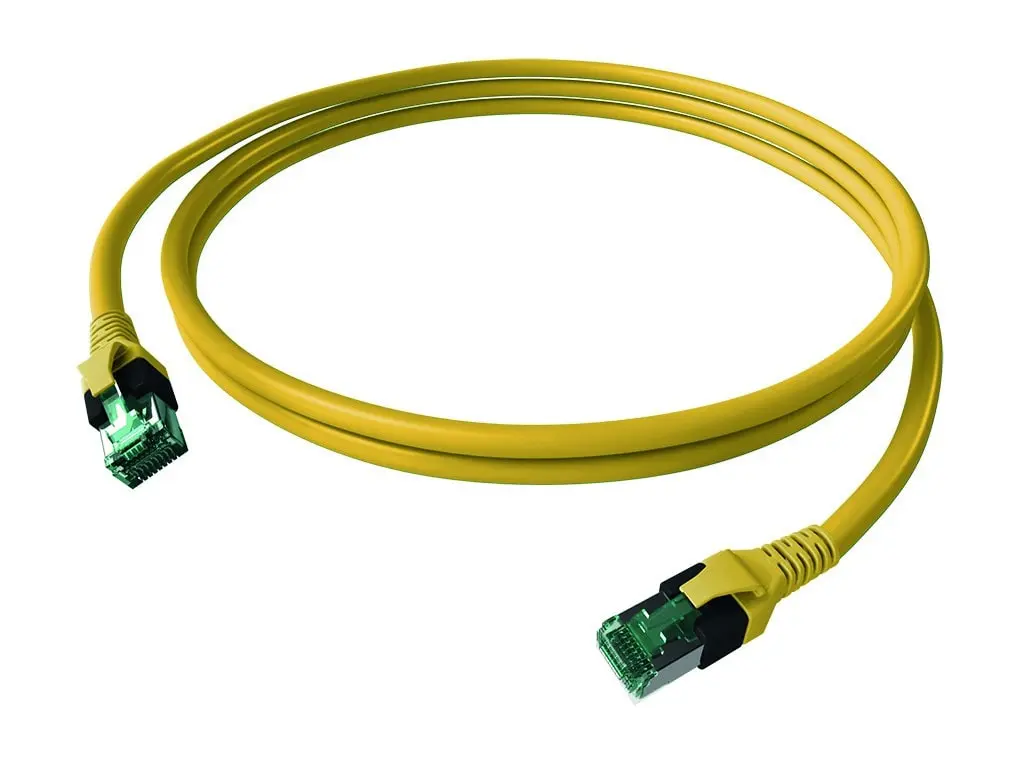 Produktfoto 1 von DualBoot Patchkabel Kat.6A (ISO/IEC) geschirmt gelb 4PPoE 10,00m
