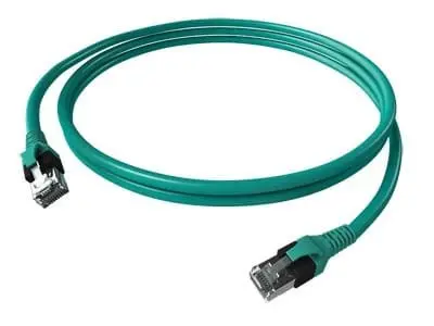 Produktfoto 1 von DualBoot Patchkabel Kat.6 Klasse EA (ISO/IEC) geschirmt türkis 4PPoE 10,00m
