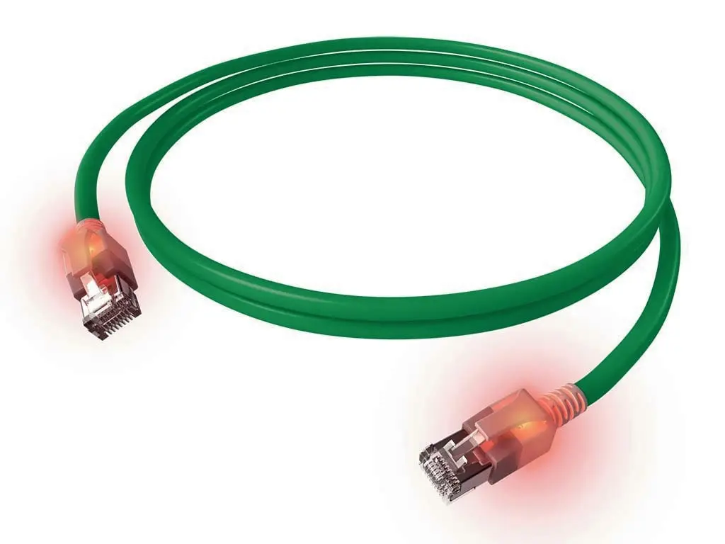Produktfoto 1 von DualBoot LED Patchkabel Kat.6 Klasse EA geschirmt grün 1,50m