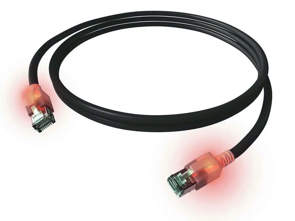 Produktfoto 1 von DualBoot LED Patchkabel Kat.6A (ISO/IEC) geschirmt schwarz 0,50m