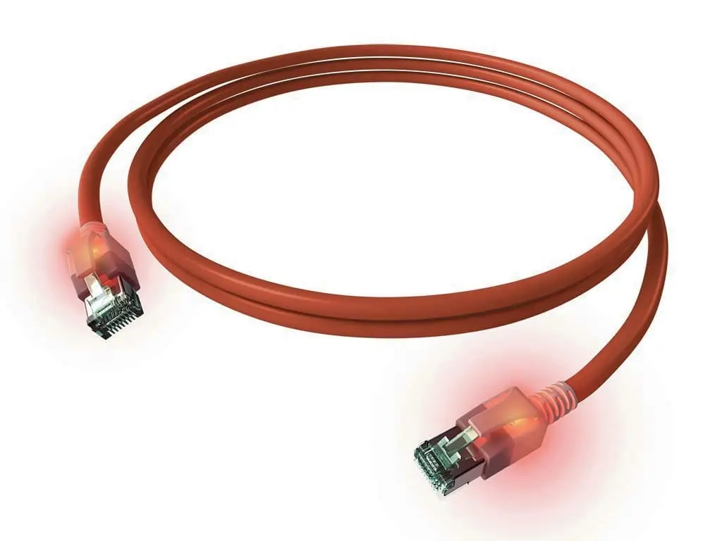 Produktfoto 1 von DualBoot LED Patchkabel Kat.6A (ISO/IEC) geschirmt rot 1,50m