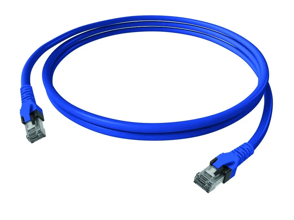 Produktfoto 1 von DualBoot Patchkabel Kat.6 Klasse EA (ISO/IEC) ungeschirmt blau 4PPoE 1,00m