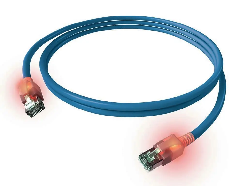 Produktfoto 1 von DualBoot LED Patchkabel Kat.6A (ISO/IEC) geschirmt blau 1,50m