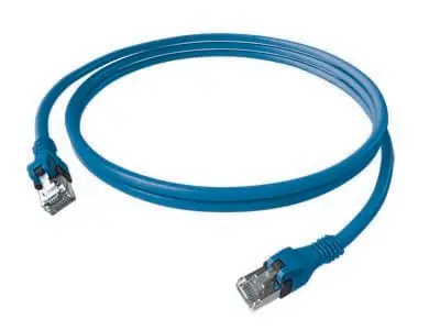 Produktfoto 1 von DualBoot PushPull Patchkabel Kat.6 Klasse EA geschirmt blau 1,50m