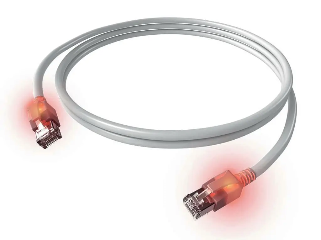 DualBoot LED Patchkabel Kat.6 Klasse EA (ISO/IEC) geschirmt weiß 4PPoE 2,00m