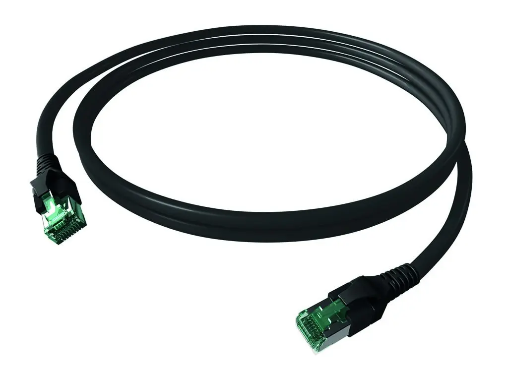 Produktfoto 1 von DualBoot Patchkabel Kat.6A (ISO/IEC) geschirmt schwarz 4PPoE 10,00m