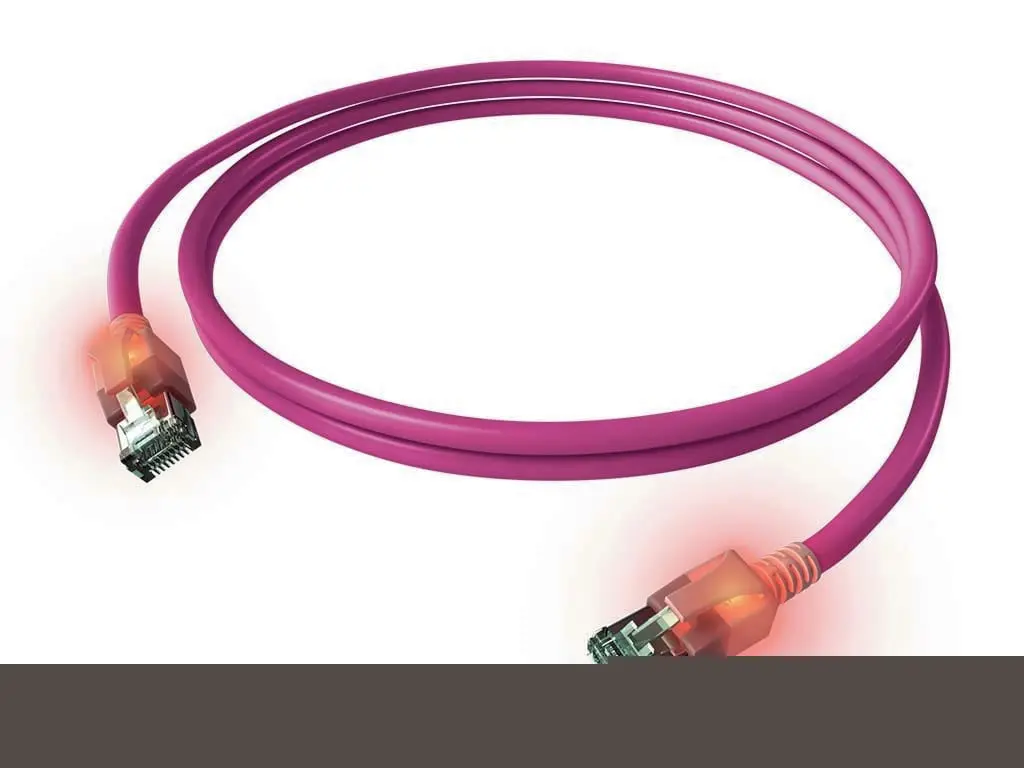 Produktfoto 1 von DualBoot LED Patchkabel Kat.6A (ISO/IEC) geschirmt violett 0,50m