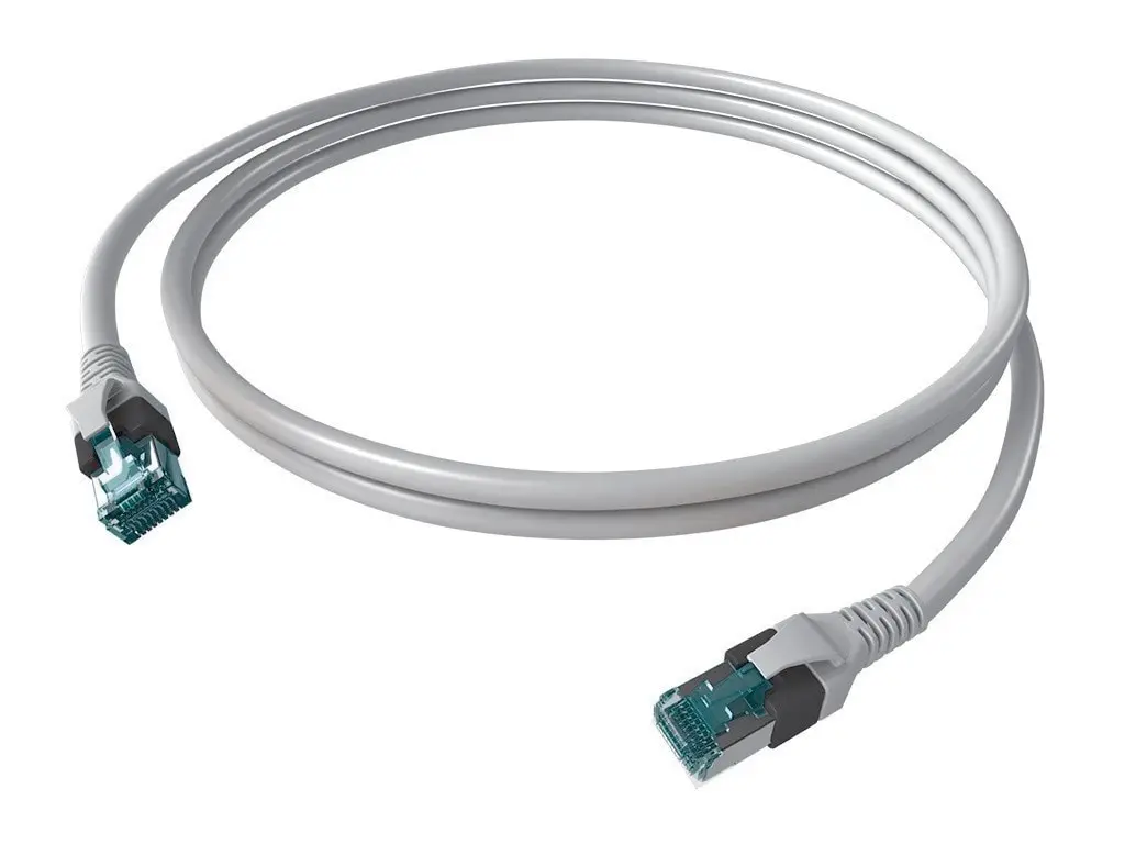 Produktfoto 1 von DualBoot Patchkabel Kat.6A (ISO/IEC) ungeschirmt grau 4PPoE 2,00m