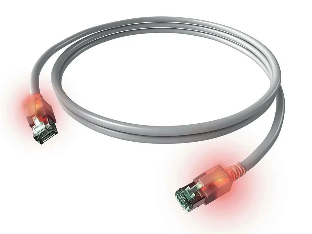 Produktfoto 1 von DualBoot LED Patchkabel Kat.6A (ISO/IEC) geschirmt grau 4PPoE 5,00m