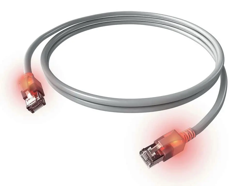 Produktfoto 1 von DualBoot LED Patchkabel Kat.6 Klasse EA geschirmt grau 0,50m