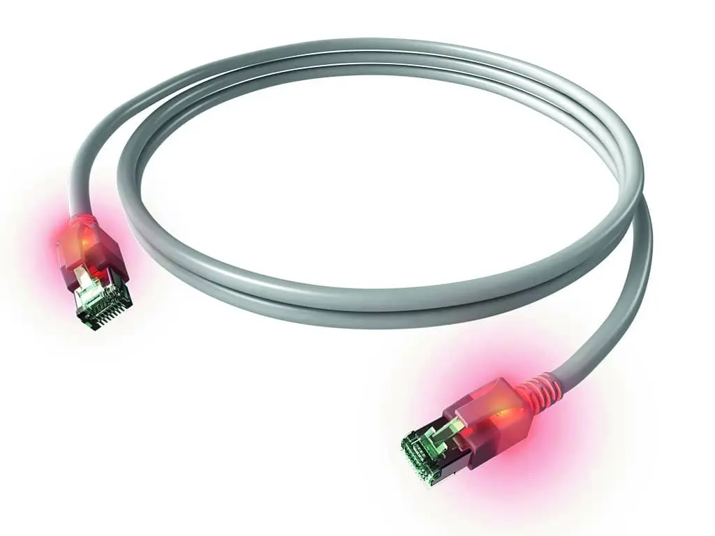 Produktfoto 1 von DualBoot LED Patchkabel Kat.6A (ISO/IEC) geschirmt grau 4PPoE 1,00m
