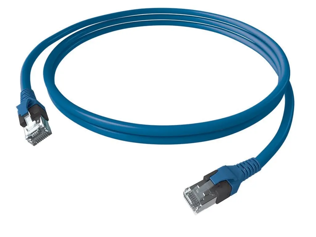 Produktfoto 1 von DualBoot Patchkabel Kat.6 Klasse EA geschirmt blau 0,50m
