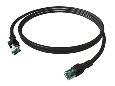 Produktfoto 1 von DualBoot PushPull Patchkabel Kat.6A (ISO/IEC) geschirmt schwarz 4PPoE 1,00m