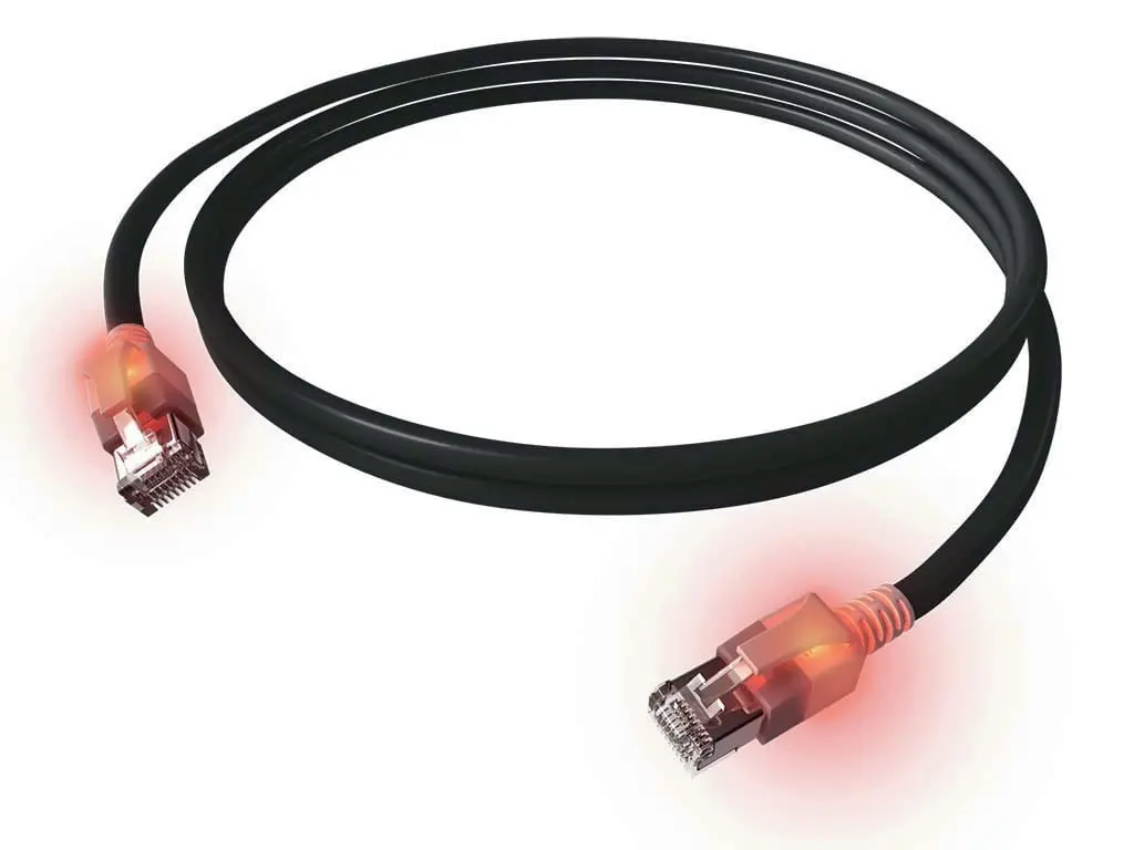 Produktfoto 1 von DualBoot LED Patchkabel Kat.6 Klasse EA geschirmt schwarz 1,50m
