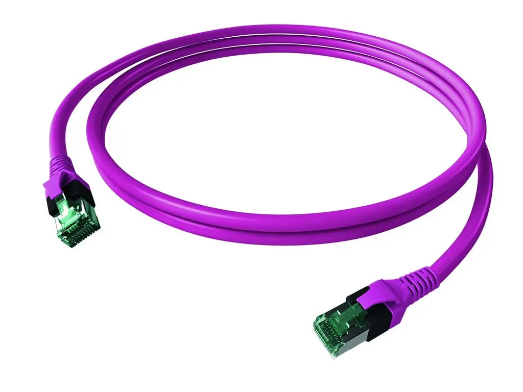 Produktfoto 1 von DualBoot Patchkabel Kat.6A (ISO/IEC) geschirmt violett 4PPoE 10,00m
