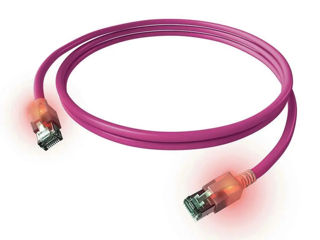 Produktfoto 1 von DualBoot LED Patchkabel Kat.6A (ISO/IEC) geschirmt violett 4PPoE 2,00m