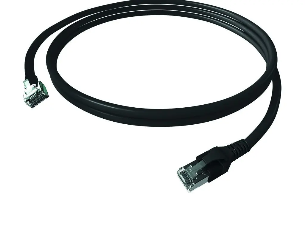 Produktfoto 1 von DualBoot Patchkabel Kat.6A (ISO/IEC) VoIP geschirmt schwarz 4PPoE 5,00m