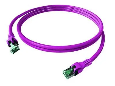 Produktfoto 1 von DualBoot PushPull Patchkabel Kat.6A (ISO/IEC) geschirmt violett 4PPoE 1,00m