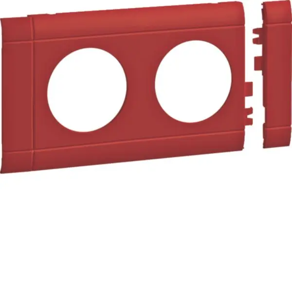 Produktfoto 1 von Blende 2-fach Steckdose anreihbar aus ABS halogenfrei Oberteil 80mm rot