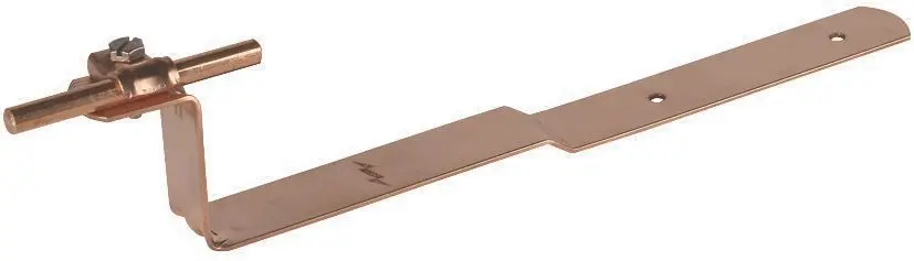 Produktfoto 1 von Dachleitungshalter DEHNQUICK Cu f. Rd 6-10mm m. Strebe L 260mm gekröpft