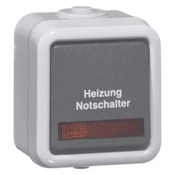 Produktfoto 1 von Heizung-Notschalter Aus 2polig, grau