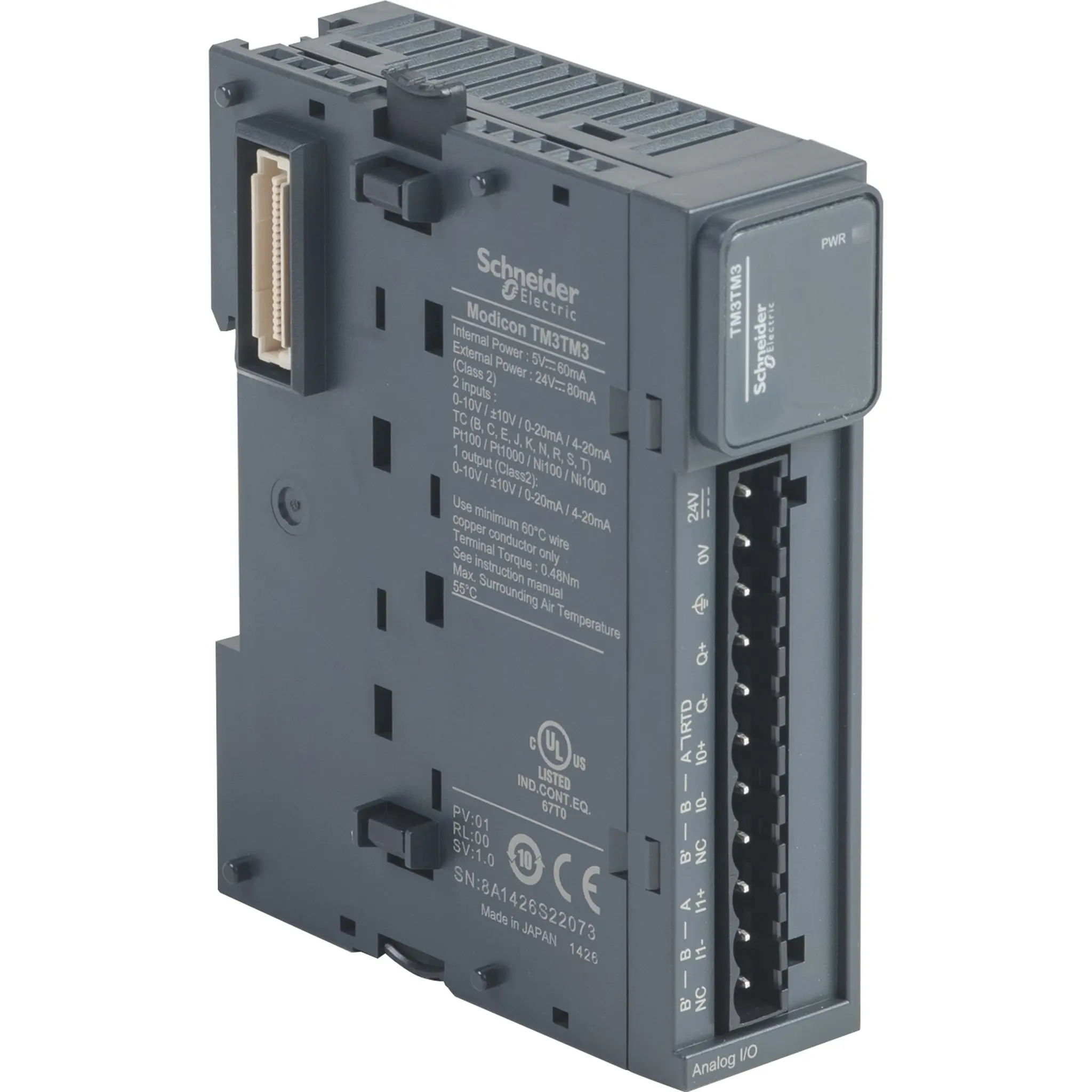 Produktfoto 1 von E/A-Erweiterung TM3 EA-Modul 2 analog Ein./1 analog Aus. Spannung/Strom/Temp