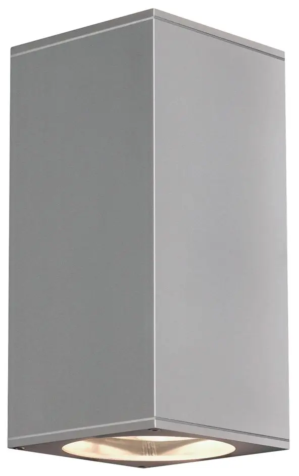 Produktfoto 1 von BIG THEO UP/DOWN OUT Wandleuchte eckig silbergrau ES111 max.2x75W