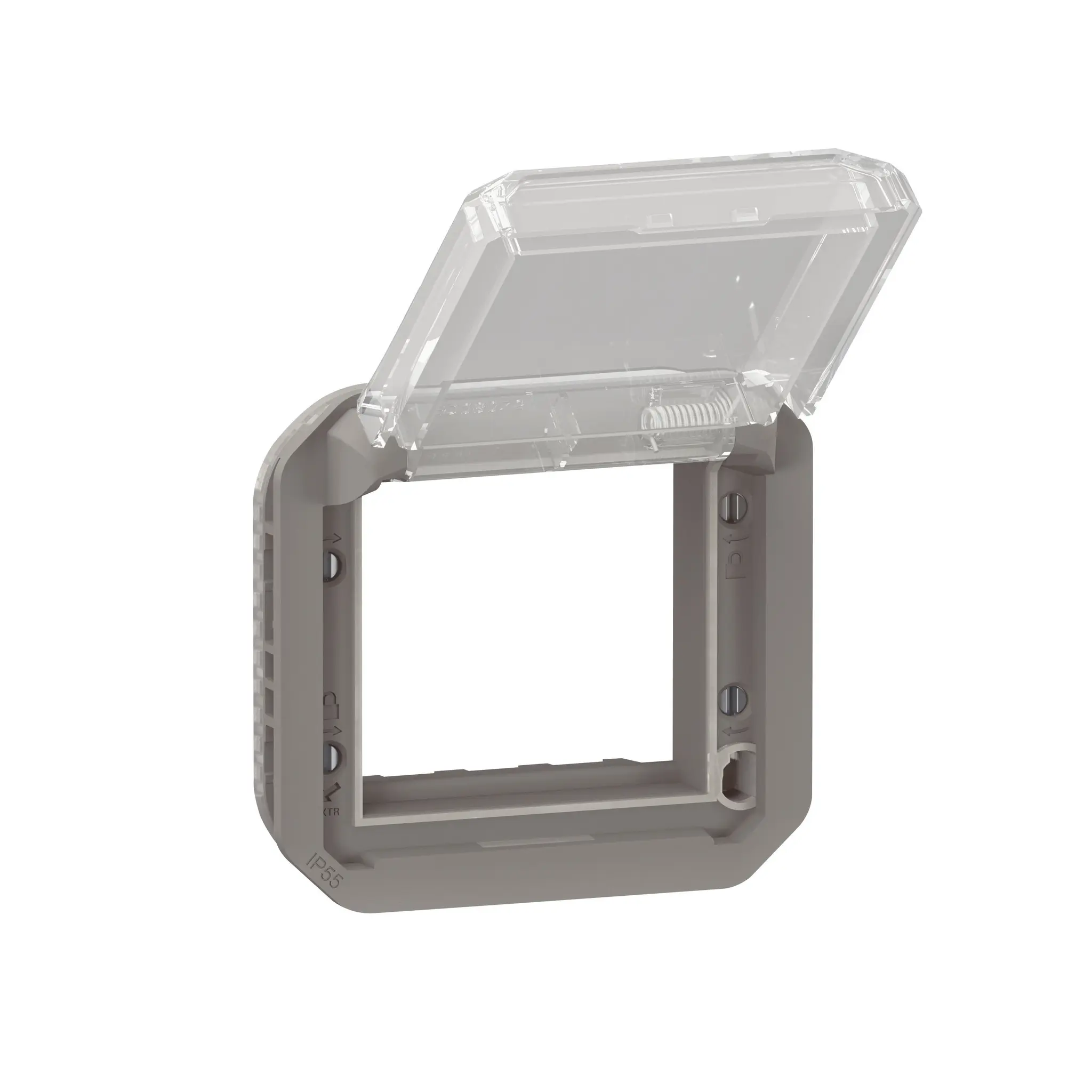 Produktfoto 1 von Plexo New Einsatz Mosaic Adapter mit transparentem Klappdeckel Anthrazit
