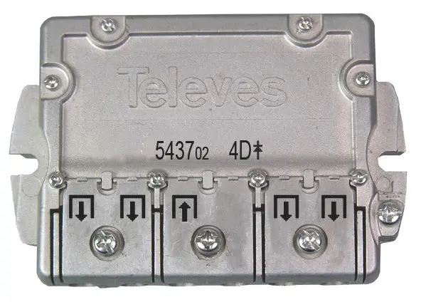 Produktfoto 1 von 4-fach EasyF-Verteiler 5-2400MHz VD:9dB DC A->E